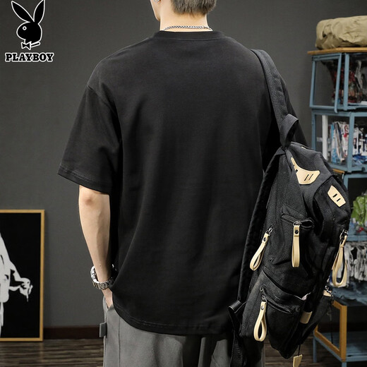Playboy (PLAYBOY) short-sleeved T-shirt men's summer thin pure cotton men's half-sleeved T-shirt round neck casual loose top