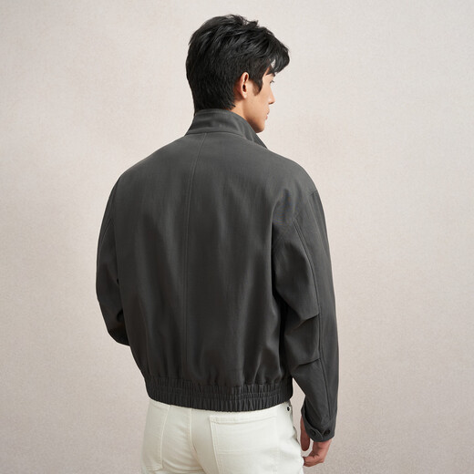 Guillaume de Mons Aojia Lyocell jacket short men's business casual commuter gray stand-up collar jacket top 2025 spring green tile gray S