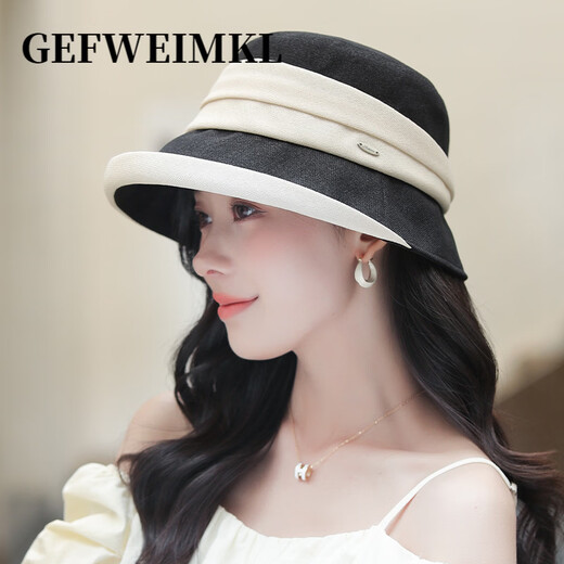GEFWEIMKL Japanese Japanese Paper Fisherman Hat Women's Summer Breathable Sun Hat Women's 2026 New Outdoor Sun Shade Hat Women Black M(56-58cm)