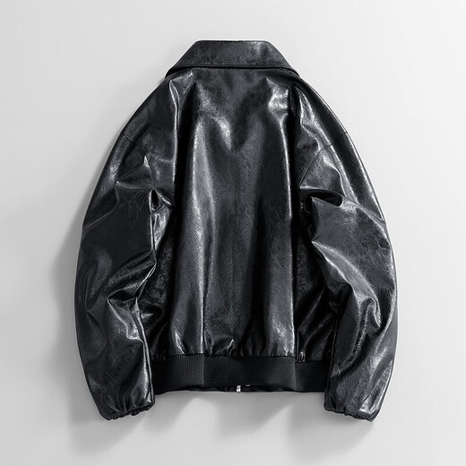 Men's Spring and Autumn Lapel Leather Jacket Youth Outdoor Sports and Leisure Versatile Leather Jacket New Windproof Leather Jacket Brown 2630 L Recommended 125-150Jin Jin equals 0.5 kg