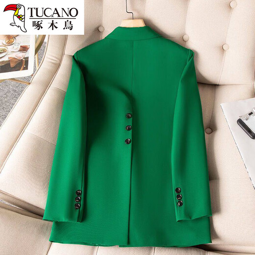 Woodpecker Original Single Back Slit Off-White Suit Jacket Women's 2026 Spring and Autumn New Style Small Popular Suit Top Green Suit_(Back Slit) M