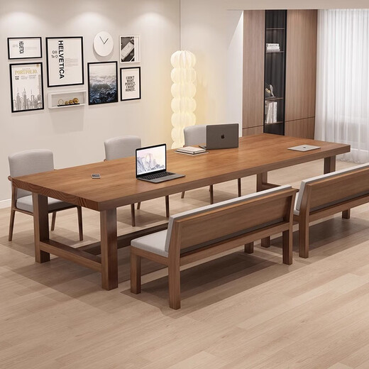 Changdagui solid wood large desk home de-living room long table computer desk office study writing table conference table workbench standard version 220*90* height 75 thickness 8cm package delivery