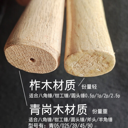 Fantasy octagonal hammer handle, hammer wooden handle, iron wooden handle, hammer handle, iron hammer wooden handle, hammer wooden handle, hammer handle, Qinggang wood 05, 3 pieces free of reinforcement nails