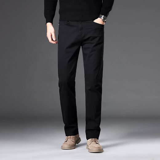 K-Boxing 2025 Spring New Men's Pants American Casual Pants Men's Casual Men's Pants Pure Cotton Pants Men's Loose Straight Pants Men's Dark Gray 28