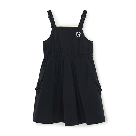 MLB Children's Official Girls Comfortable Embroidered LOGO Sweet and Cool Adjustable Work Suspender Dress Black 150 cm