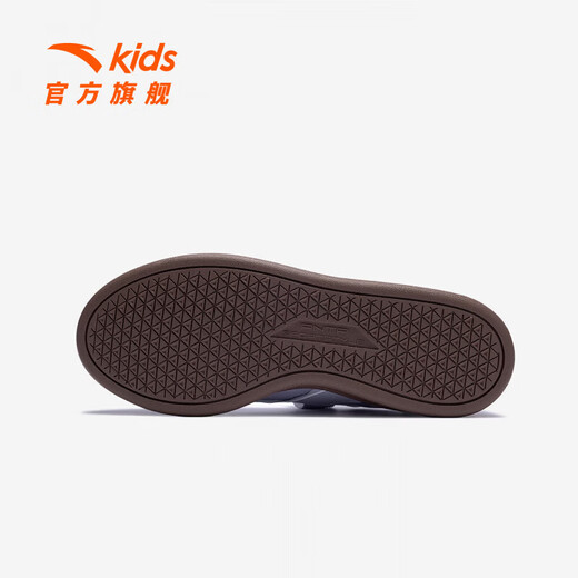 ANTA children's low-top sneakers for girls and boys moral training shoes 2026 spring new Velcro leather casual sports shoes lilac gray/Anta white-3 35