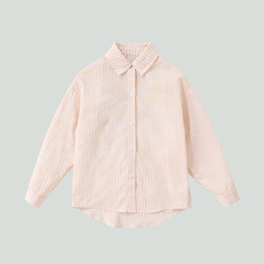 My Little Pony Girls' Shirt Jacket 2026 Spring and Autumn New Casual Style Thin Top Striped Long Sleeve Spring Fashion Trendy Pink Striped Long Sleeve Shirt 150