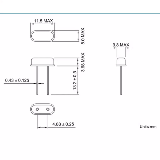 Direct plug passive crystal oscillator HC-49S4M6M8M10M12M16M20M24M25M27M 24MHZ