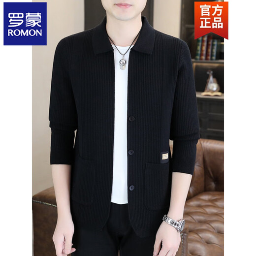 ROMON men's 2026 new style trendy high-end knitted jacket casual lapel youth cardigan coat spring and autumn thin clothes 8988 / Khaki 2XL (about 138~150Jin Jin equals 0.5 kg can be worn)
