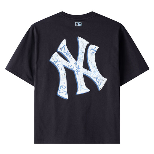 MLB official children's short-sleeved college style men's and women's summer children's retro T-shirt retro top 7ATSB3563 New York Yankees/Black 160 80
