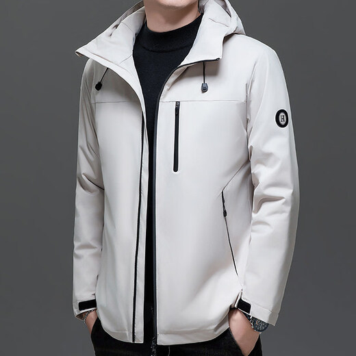 K-Boxing Men's Wear (K-Boxing) Middle-aged Outdoor Jacket Men's Jacket Winter Lightweight Wool Down Jacket Thickened Cotton Jacket Loose Cotton Jacket Men 802202 Light Gray L