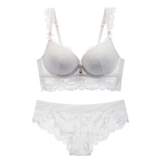 Victoria's Secret Sexy Lace Underwear Small Breasts Reveal Bigger Push Up Secondary Breasts Anti-Sagging Zodiac Year Bra Set Black Set 75B