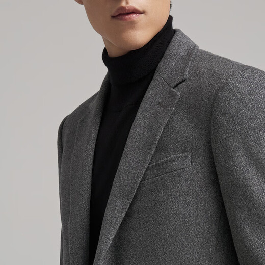 YOUNGOR Coat Men's Autumn and Winter Young Men's Coat Wool Cashmere Fabric Business Coat Gray VYSY017123DXY XL 180/100A