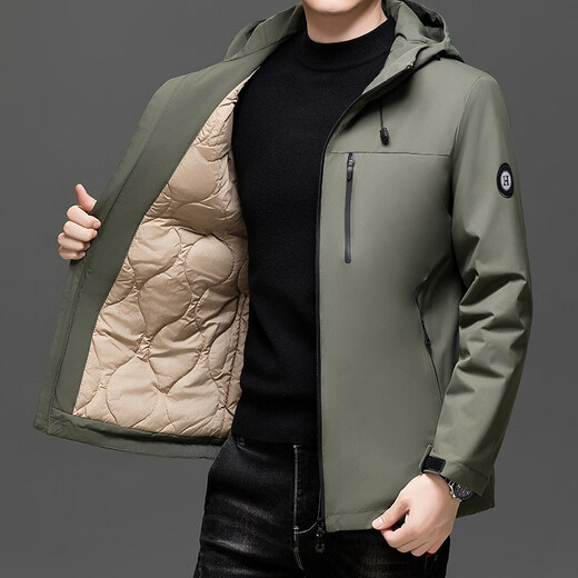 K-Boxing Men's Wear (K-Boxing) Middle-aged Outdoor Jacket Men's Jacket Winter Lightweight Wool Down Jacket Thickened Cotton Jacket Loose Cotton Jacket Men 802202 Light Gray L