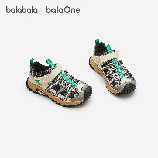BalaOne children's shoes, children's sandals, boys' and girls' sports shoes, 2026 summer new outdoor shoes, gray tone 00322 37 (foot length 22.8-23.2/inner length 24.3)