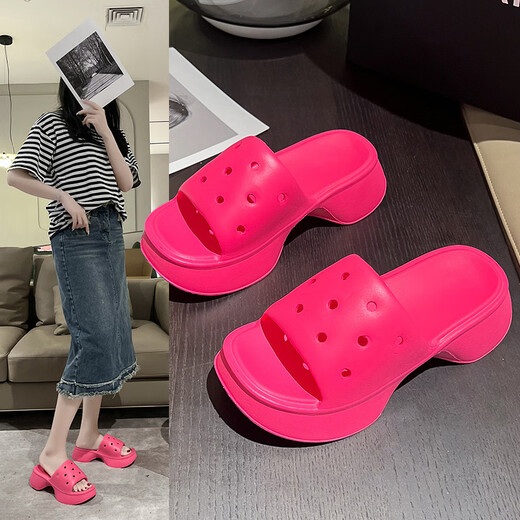 Trendy brand slippers for women summer outer wear 2023 internet celebrity niche style one-word thick-soled sandals white 35/36