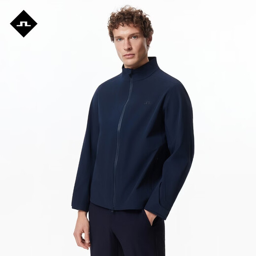 J.Lindeberg shopping mall same style waterproof and breathable full body taped stand collar ogo commuter casual fashion jacket for men 526221009 PAF dark black blue S