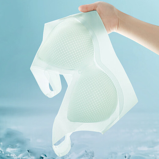 Hengyuanxiang Seamless Underwear Women's 2026 Summer Thin Breathable Ice Silk Cool Feel Bra Soft Support Beautiful Back Anti-Sagging Bra Water Mist Blue M (90-105Jin Jin equals 0.5kg 32170BC 3475ABC)