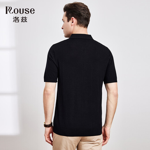 Loz 100% worsted sheep wool 2026 new summer short-sleeved wool T-shirt skin-friendly and soft casual sweater