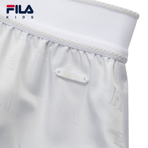 FILA Children's Clothes Short Skirt 2026 Summer New Style Girls Medium Waist Loose Flower Bud A-Line Skirt Cold Stone White-WT 140