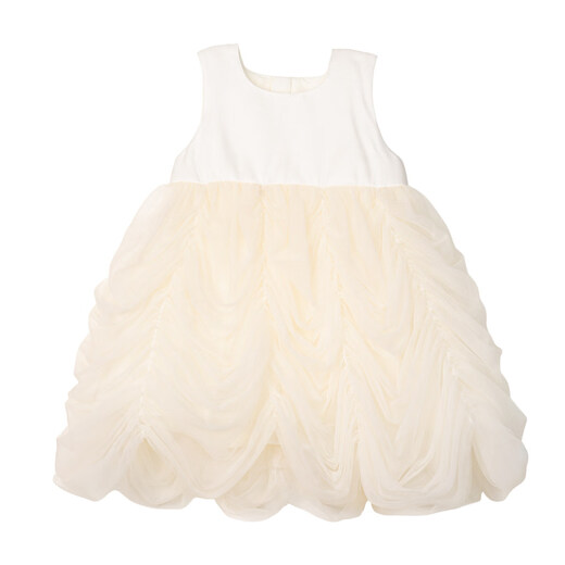 LUSON Children's Clothes Baby White Princess Dress Women's Tutu Skirt 2026 Spring Girls Birthday One-Year-Old Dress Dress Apricot 80