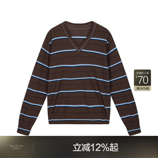 Jiangnan Buyi (JNBY) shopping mall same style 26 spring new wool sweater loose V-neck 5Q2311380 496/blue coffee series S