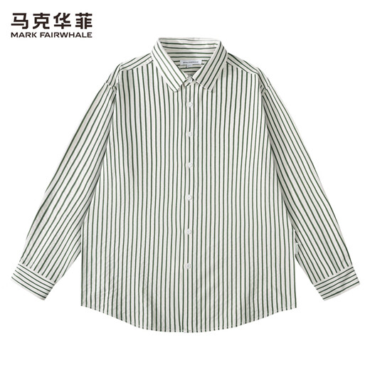 Mark Huafei striped woven lapel long-sleeved shirt men's 2026 spring new trendy handsome shirt jacket