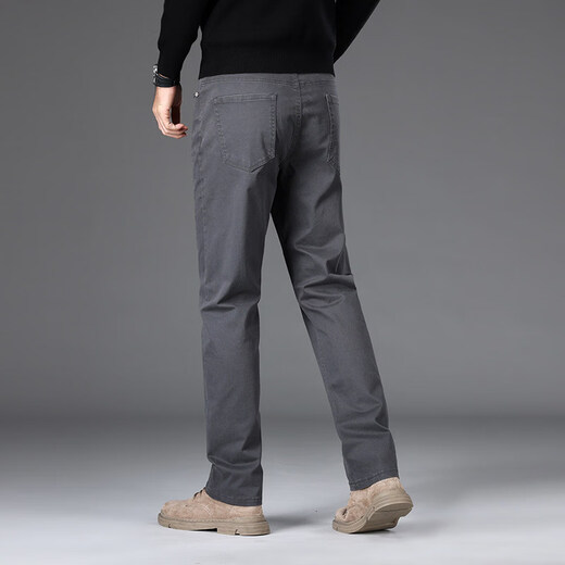 K-Boxing 2025 Spring New Men's Pants American Casual Pants Men's Casual Men's Pants Pure Cotton Pants Men's Loose Straight Pants Men's Dark Gray 28