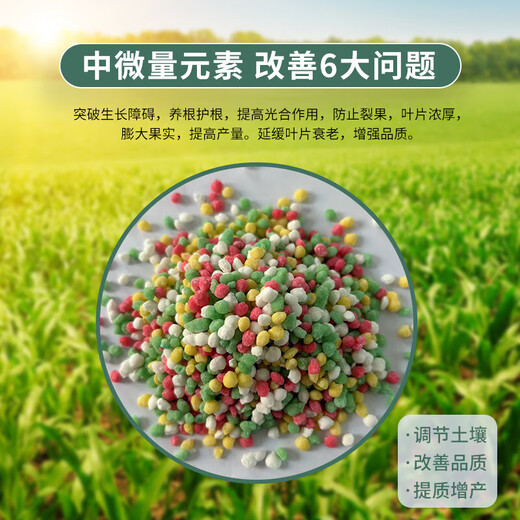 Calcium, magnesium, boron, iron and zinc granules, water-soluble fertilizer, medium trace element fertilizer, special fertilizer for fruits and vegetables, multi-element fertilizer, Yucai enhanced 40Jin, equal to 0.5kg, one bag of township