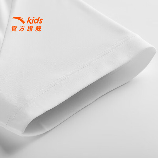 Anta children's T-shirt for boys and girls, easy to wash T2026 summer new product, cool, quick-drying, breathable, simple and versatile, short T running T, pure white-1 165