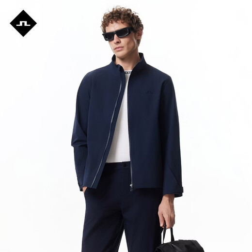 J.Lindeberg shopping mall same style waterproof and breathable full body taped stand collar ogo commuter casual fashion jacket for men 526221009 PAF dark black blue S