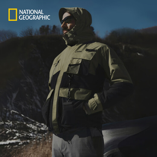National Geographic 2026 new product NRN series men's hooded work jacket royal military green MILITARY KHAKI XL