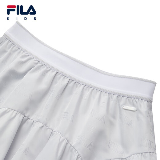 FILA Children's Clothes Short Skirt 2026 Summer New Style Girls Medium Waist Loose Flower Bud A-Line Skirt Cold Stone White-WT 140