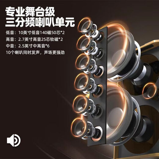 MALONE high-end indoor and outdoor high-power square dance audio OTG live karaoke lithium battery portable trolley audio subwoofer with sound card DSP wireless microphone Bluetooth speaker M-8810 audio + dual microphones + gift package