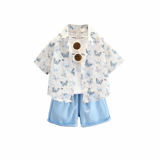 Ultraman Boys Summer Shirt Set 2025 New Children's Summer Clothes Thin Fashionable Short-Sleeved Shirts and Pants Two-piece Trendy Suit 90 cm