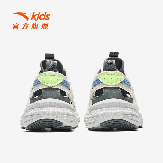 Anta Children's Sandals Universal Big Children's Baotou Beach Shoes 26 Summer Drawstring Outdoor Sports Frame Shoes Fish Belly White/Mica Gray-1 39