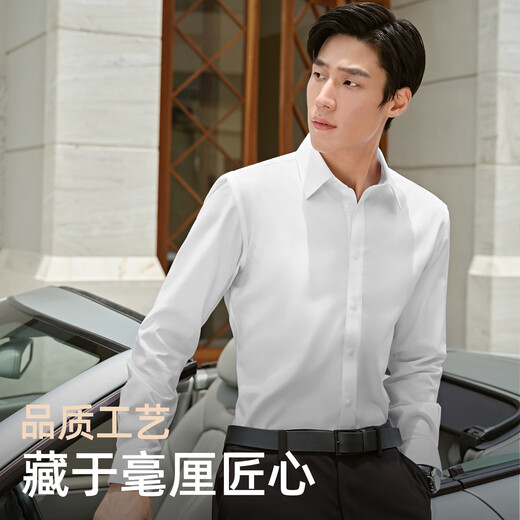 Youngor 200-count TNDP no-iron 26 autumn new high-end cotton long-sleeved shirt original white 40