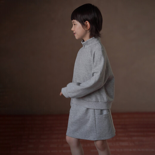 Haqi Children's Clothing 2026 Spring and Autumn Children's A-line Skirt Gray Simple Versatile Skirt Girls Sports Short Skirt Medium and Large Children Gray 130