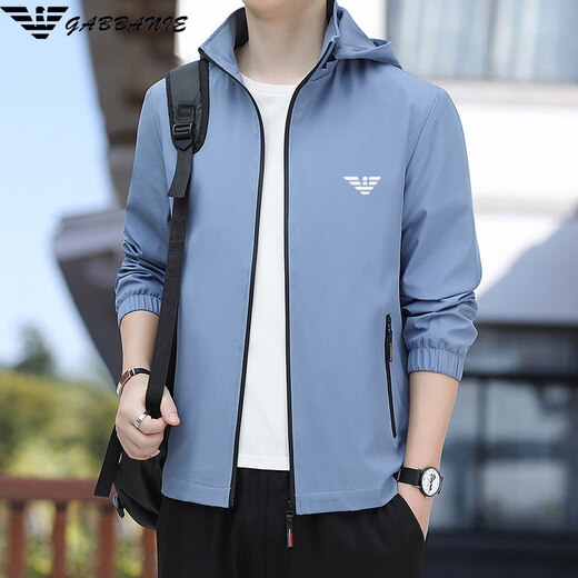 EA7 Armani high-end men's jacket spring and autumn 2026 new handsome thin casual tops large size blue spring and autumn M 90-105Jin Jin equals 0.5 kg