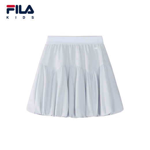 FILA Children's Clothes Short Skirt 2026 Summer New Style Girls Medium Waist Loose Flower Bud A-Line Skirt Cold Stone White-WT 140