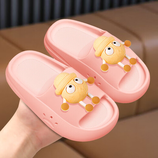 Children's slippers EVA slippers for boys and girls in summer cartoon cute soft-soled thick-soled children's outdoor sandals pink cartoon people 31