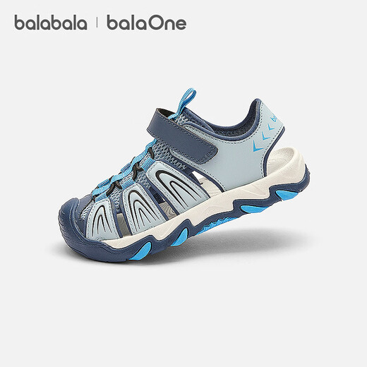 Bala Bala One children's shoes children's sandals boys' sports shoes 2026 Xia Xin outdoor toe-toe shoes blue tone 00388 28 (foot length 16.8-17.2/inner length 18.3)