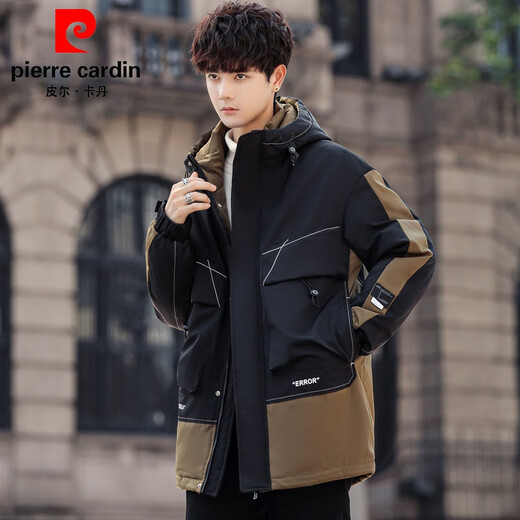 Pierre Cardin 2024 Winter Casual New Youth Jacket Boys Mid-Length Trendy Brand Cotton Clothes Early Thickened Men's Top 6193 Black 4XL