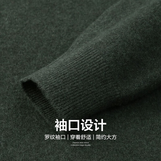 Shanshan (FIRS) 10% cashmere V-neck wool men's autumn new business solid color high-end knitted cadre sweater 674 dark green M (170)