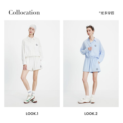 Navigare Italian dinghy 26 spring and summer new women's loose long-sleeved shirt short sports shirt 2313006502