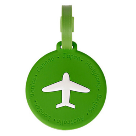 Benzheni suitcase silicone lanyard luggage tag travel luggage cartoon boarding identification tag with handwritten information paper card green