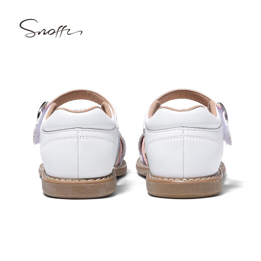 Snuffy Girls Sandals Colorful Braided Children's Roman Sandals Summer Comfortable Little Girls Beach Shoes White/Color 27