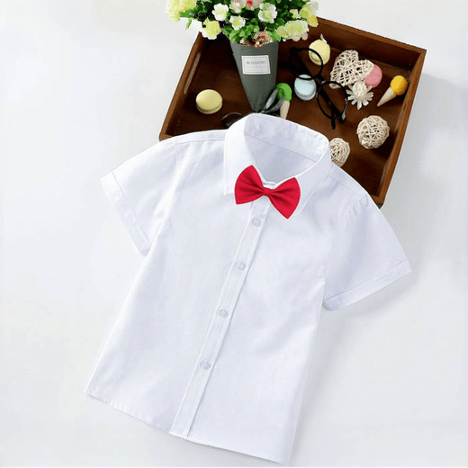 Spring and summer children's long-sleeved white shirts short-sleeved boys and girls white shirts primary school uniforms Children's Day performance clothes white 160