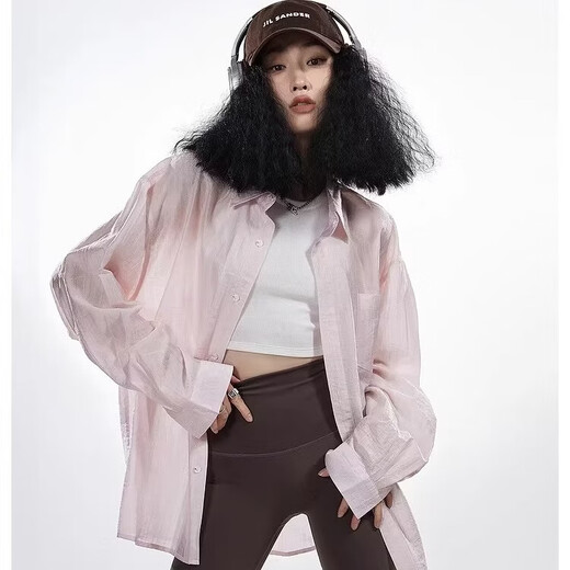 ICH MODE American white shirt women's summer loose physical sun protection blouse shirt jacket long-sleeved top white L