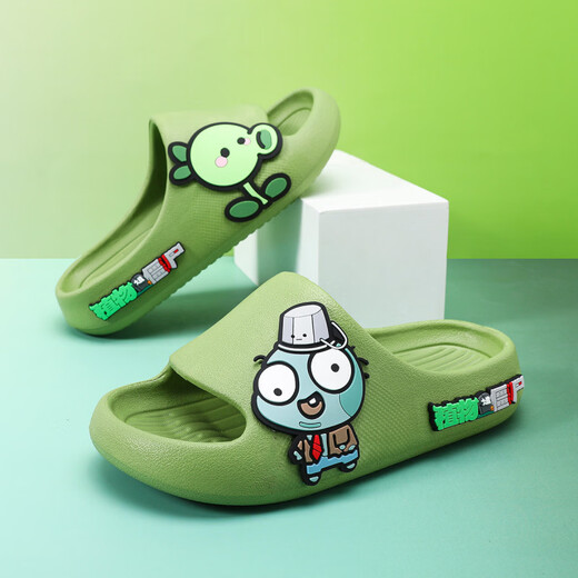Children's slippers boys summer boys' slippers new non-slip indoor home soft bottom kids green 17 cm inner length size 24-25